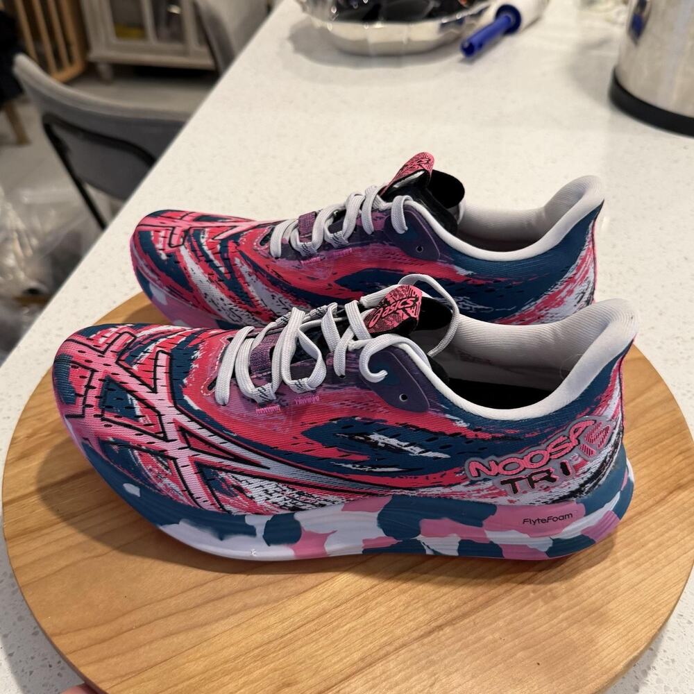 Asics Shoes Womens 9 Noosa Tri 15 Avant Garde Pink Restful Teal Running Sneakers - Picture 6 of 14